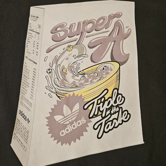 Adidas Originals Boys Logo-Detailed Cereal-Box Graphics TShirt, Black, Medium - Picture 2 of 6